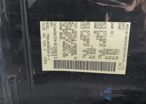 2015 Nissan Armada Platinum from USA, damaged, VIN 5N1AA0NE3FN610651